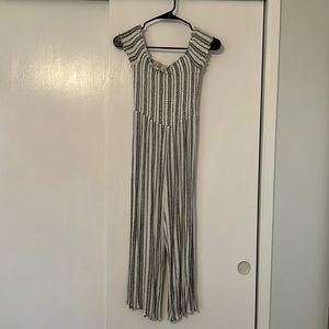 Smocked off the shoulder jumpsuit